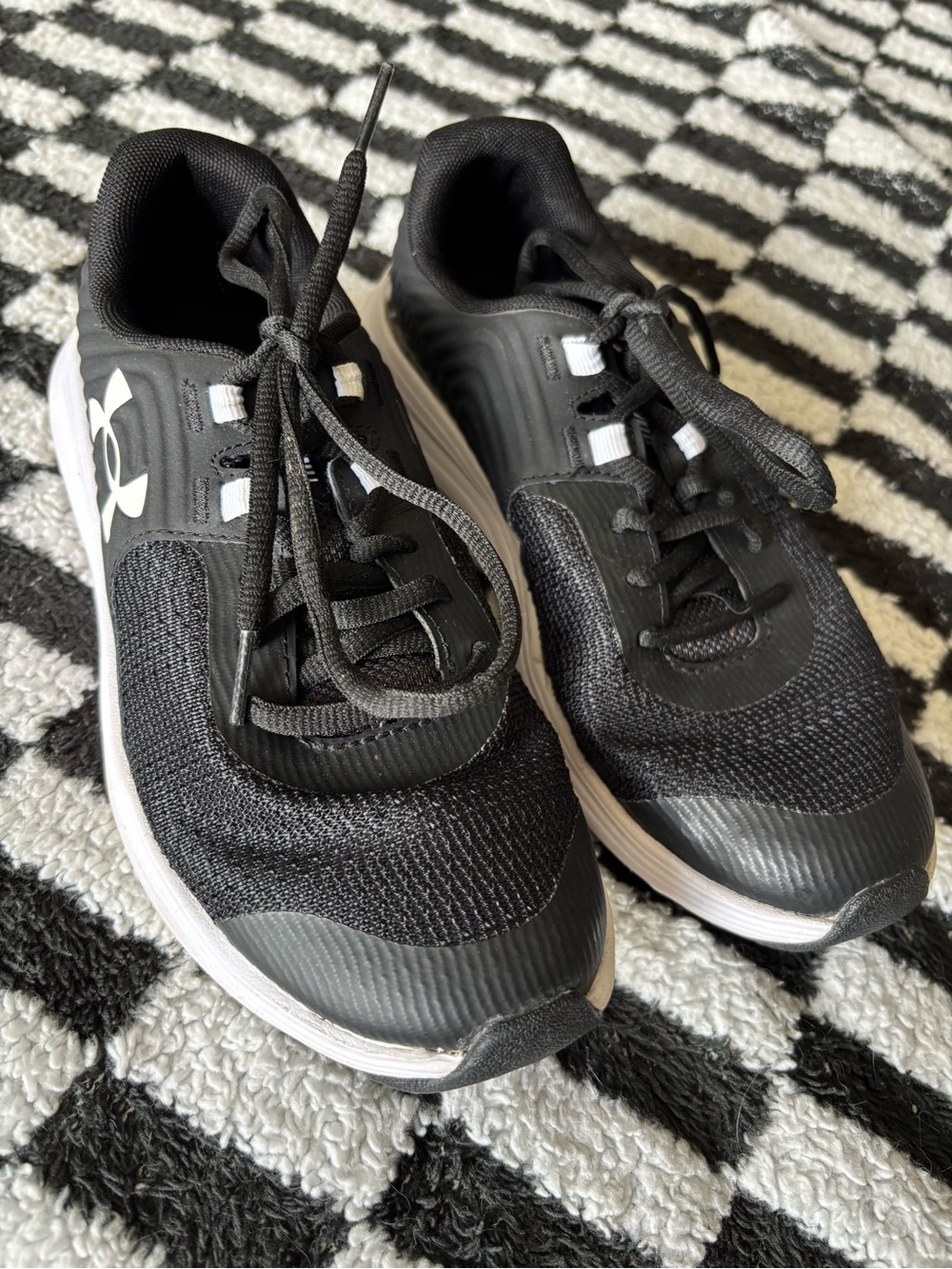 Under Armour Black and White kids Athletic Shoes